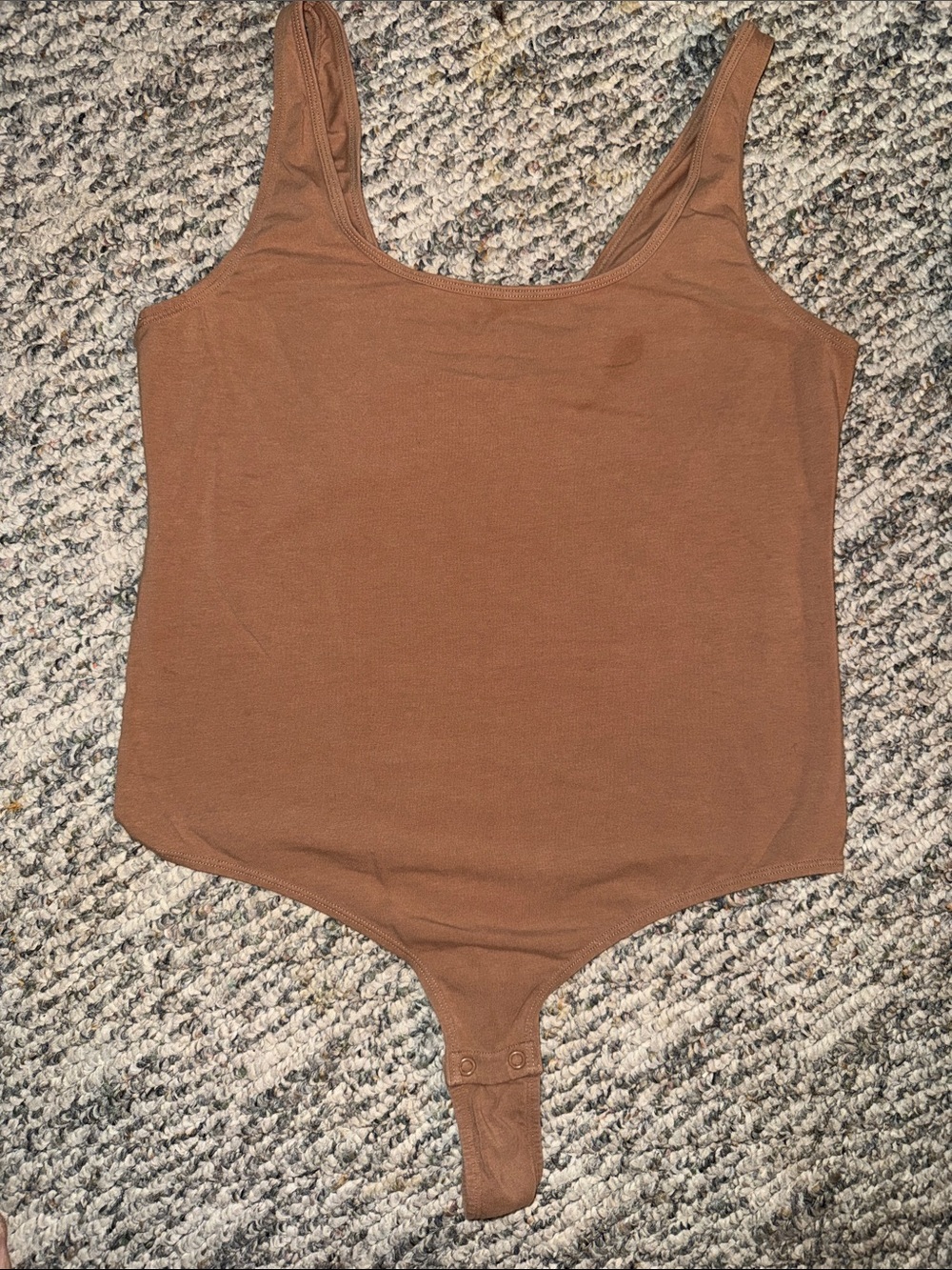 Auden Warm Brown Scoop Neck Tank Bodysuit